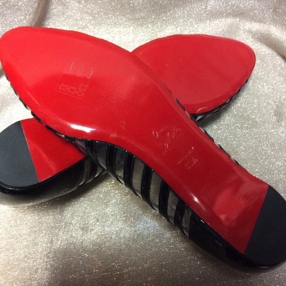 Christian Louboutin PVC Peep Toe Flats - Picture 8 of 8